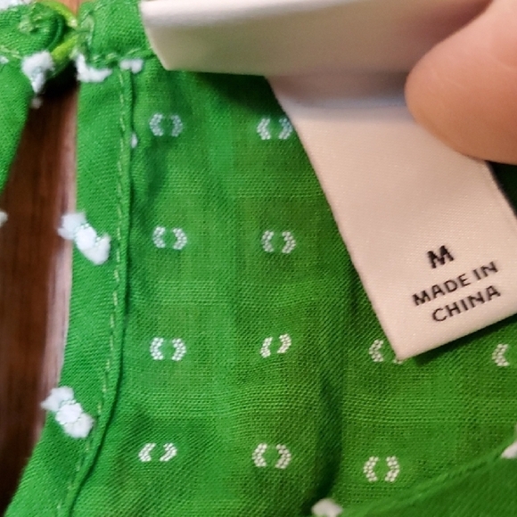 Kate Spade Green Blouse with Playful Puff Sleeves - Picture 6 of 9